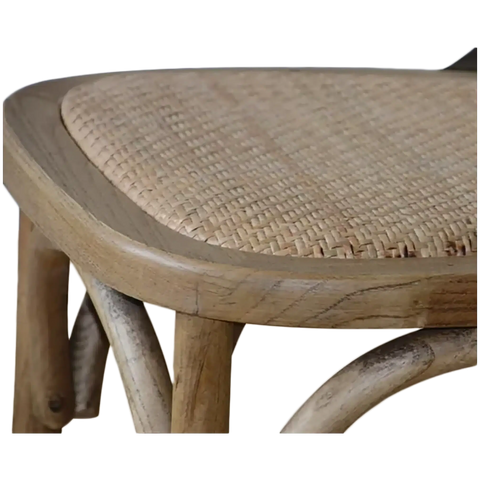 Monique X Back Chair With Natural Timber Frame Close, View Of Seat