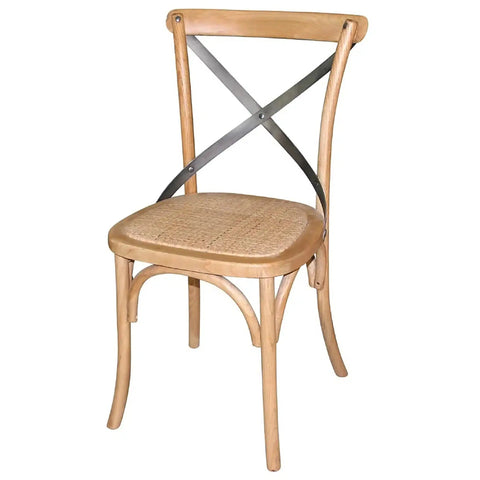 Monique X Back Chair With Natural Timber Frame, Viewed From Angle In Front