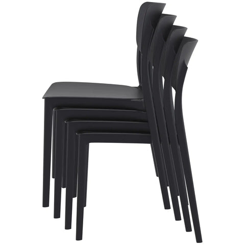 Monna Chair By Siesta In Black Stacked
