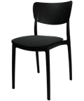 Monna Chair By Siesta In Black With 2 Seat Pad, Viewed From Angle