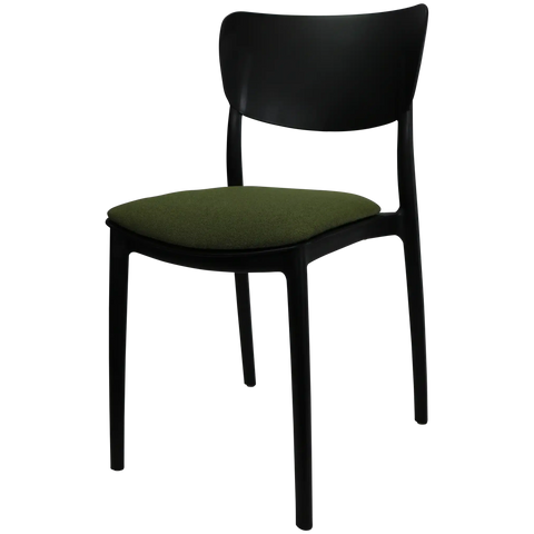 Monna Chair By Siesta In Black With 3 Seat Pad, Viewed From Angle