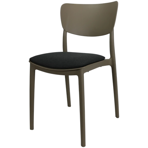Monna Chair By Siesta In Taupe With Charcoal Seat Pad, Viewed From Angle