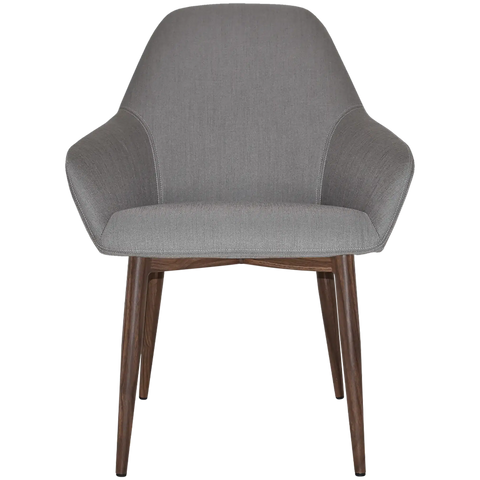 Monte Tub Chair With Light Walnut Metal 4 Leg And Gravity Steel Shell, Viewed From Front