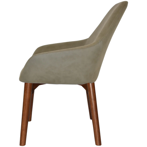 Monte Tub Chair With Light Walnut Timber 4 Leg And Pelle Sage Shell, Viewed From Side