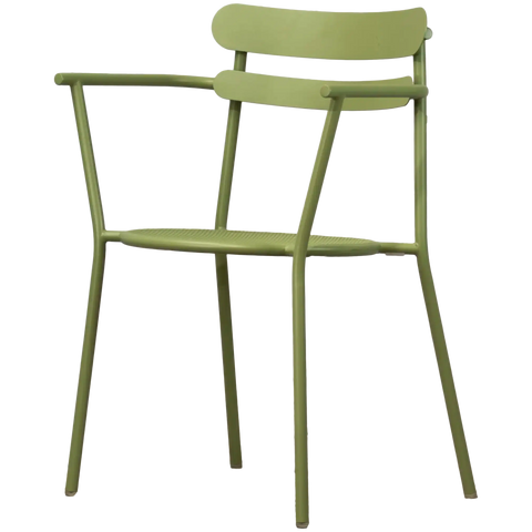 Moon Armchair In Willow Green, Viewed From Front Angle