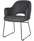 Mulberry Armchair Black Sled Base With Gravity Slate Shell, Viewed From Front