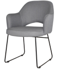 Mulberry Armchair Black Sled Base With Gravity Steel Shell, Viewed From Front