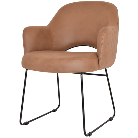 Mulberry Armchair Black Sled Base With Pelle Benito Tan Shell, Viewed From Front