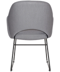 Mulberry Armchair Black Sled With Gravity Steel Shell, Viewed From Back