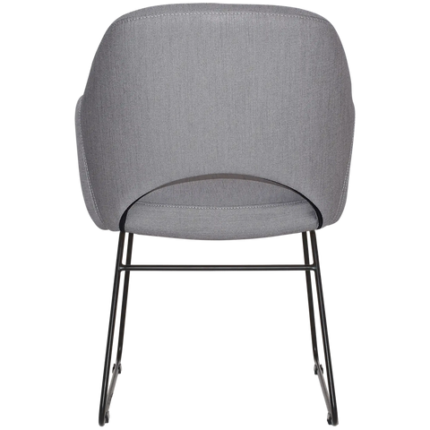 Mulberry Armchair Black Sled With Gravity Steel Shell, Viewed From Back