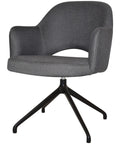 Mulberry Armchair Black Trestle With Gravity Slate Shell, Viewed From Front Angle
