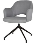 Mulberry Armchair Black Trestle With Gravity Steel Shell, Viewed From Front Angle