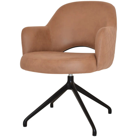 Mulberry Armchair Black Trestle With Pelle Benito Tan Shell, Viewed From Front Angle