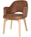 Mulberry Armchair Natural Timber 4 Leg With Eastwood Tan Shell, Viewed From Angle