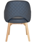 Mulberry Armchair Natural Timber 4 Leg With Pelle Benito Navy Shell, Viewed From Back