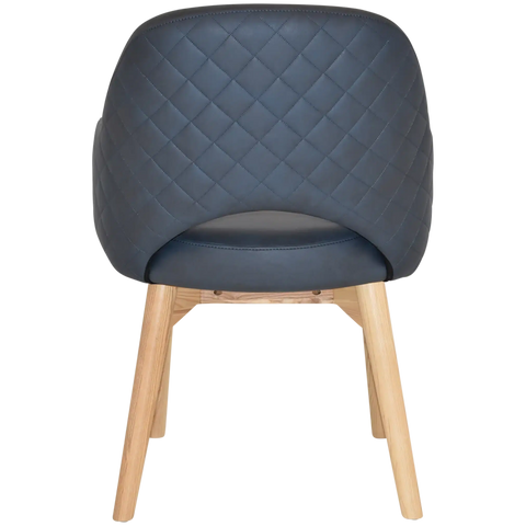 Mulberry Armchair Natural Timber 4 Leg With Pelle Benito Navy Shell, Viewed From Back
