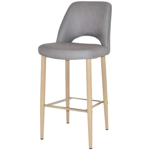 Mulberry Bar Stool Birch Metal 4 Leg With Gravity Steel Shell, Viewed From Angle