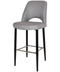 Mulberry Bar Stool Black Metal 4 Leg With Gravity Steel Shell, Viewed From Angle