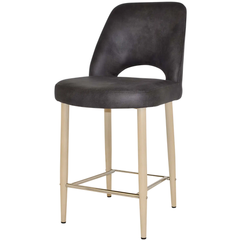 Mulberry Counter Stool Birch Metal 4 Leg With Eastwood Slate Shell, Viewed From Angle