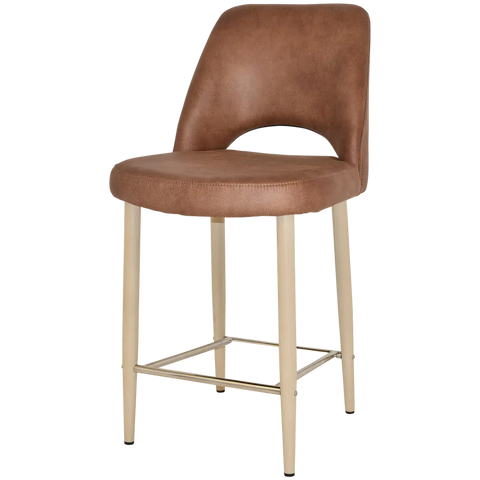 Mulberry Counter Stool Birch Metal 4 Leg With Eastwood Tan Shell, Viewed From Angle