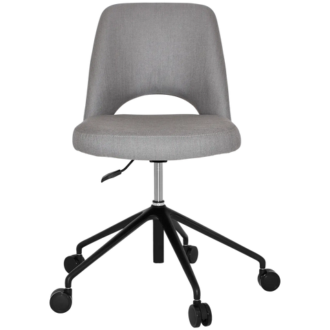 Mulberry Side Chair 5 Way Black Office Base On Castors With Gravity Steel Shell, Viewed From Front