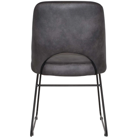 Mulberry Side Chair Black Sled Base With Eastwood Slate Shell, Viewed From Back