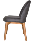 Mulberry Side Chair Light Oak Timber 4 Leg With Eastwood Slate Shell, Viewed From Side