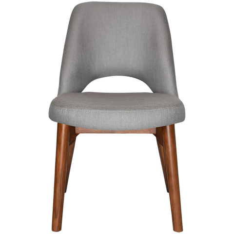 Mulberry Side Chair Light Walnut Timber 4 Leg With Gravity Steel Shell, Viewed From Front