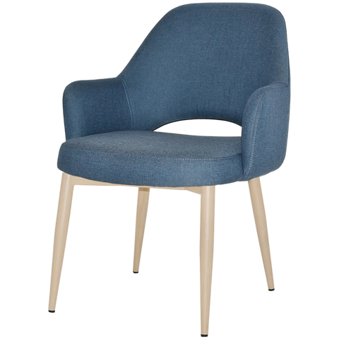Mulberry XL Armchair Birch Metal 4 Leg With Gravity Denim Shell, Viewed From Angle