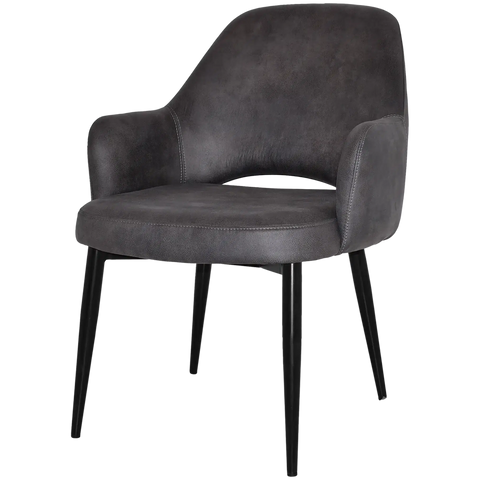 Mulberry XL Armchair Black Metal 4 Leg With Eastwood Slate Shell, Viewed From Angle