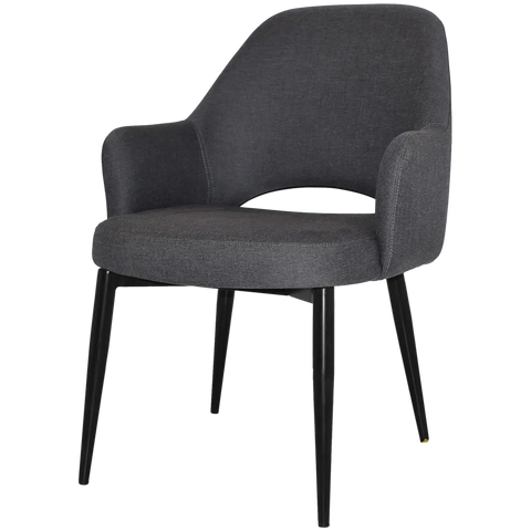 Mulberry XL Armchair Black Metal 4 Leg With Gravity Slate Shell, Viewed From Angle