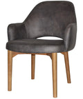 Mulberry XL Armchair Light Oak Timber 4 Leg With Eastwood Slate Shell, Viewed From Angle