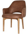 Mulberry XL Armchair Light Oak Timber 4 Leg With Eastwood Tan Shell, Viewed From Angle