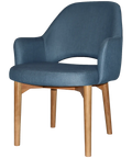 Mulberry XL Armchair Light Oak Timber 4 Leg With Gravity Denim Shell, Viewed From Angle