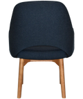 Mulberry XL Armchair Light Oak Timber 4 Leg With Gravity Navy Shell, Viewed From Back