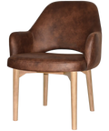 Mulberry XL Armchair Natural Timber 4 Leg With Eastwood Bison Shell, Viewed From Angle