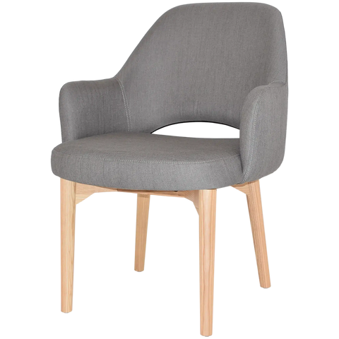 Mulberry XL Armchair Natural Timber 4 Leg With Gravity Steel Shell, Viewed From Angle