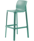 Nardi Net Bar Stool In Teal, Viewed From Front Angle