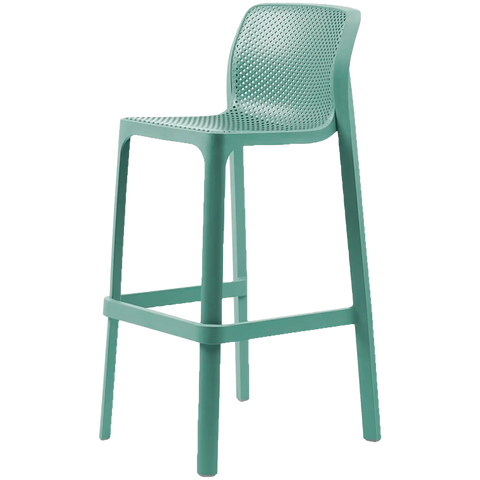 Nardi Net Bar Stool In Teal, Viewed From Front Angle