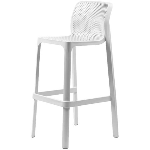 Nardi Net Bar Stool In White, Viewed From Front Angle