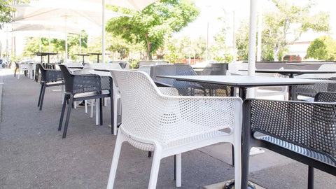 Net Armchairs And Compact Laminate Table Tops At Rob Roy Hotel