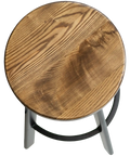 Nika Bar Stool Black Frame With Walnut Seat, Viewed From Angle In Above