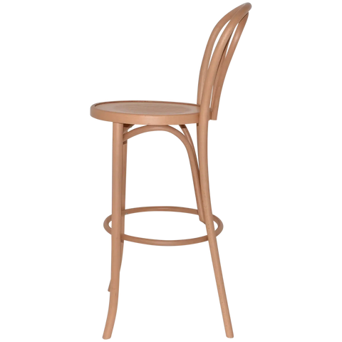 No 18 Bentwood Bar Stool In Natural, Viewed From Side