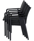 Pacific Armchair By Siesta With Black Frame And Black Mesh Stacked