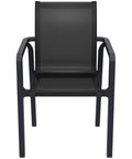 Pacific Armchair By Siesta With Black Frame And Black Mesh, Viewed From Front