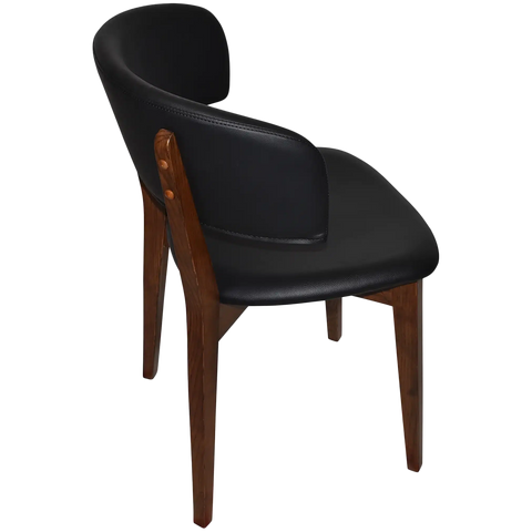 Palermo Chair With Black Vinyl Upholstery And Light Walnut Timber Frame, Viewed From Above