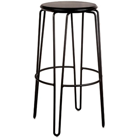 Phoenix Bar Stool With Black Seat And Black Hairpin Legs