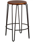 Phoenix Counter Stool With Walnut Seat And Black Hairpin Legs