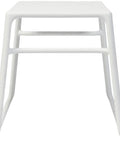 Pop Coffee Table In White, Viewed From Side With Optional Tray