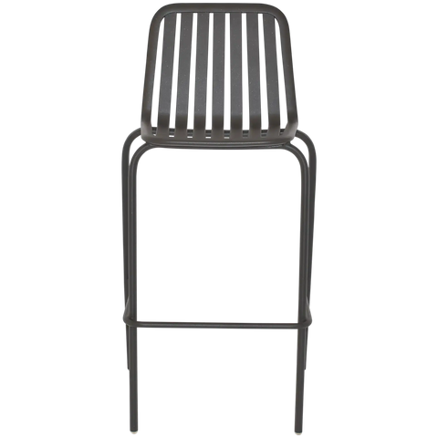 Primavera Outdoor Bar Stool In Anthracite, Viewed From Front